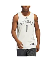 Men's adidas #1 Cream Kansas Jayhawks Reverse Retro Jersey