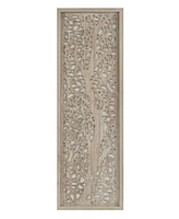 Madison Park Laurel Branches Carved Wood Panel Wall Decor