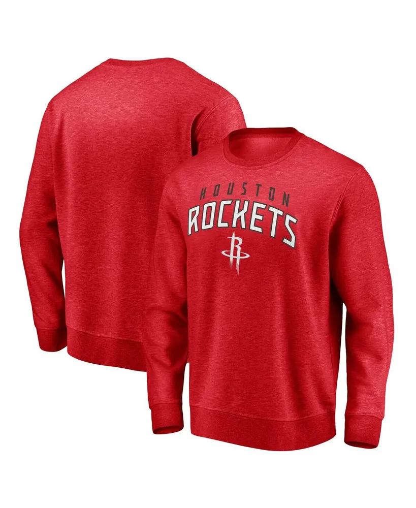 Men's Fanatics Red Houston Rockets Game Time Arch Pullover Sweatshirt