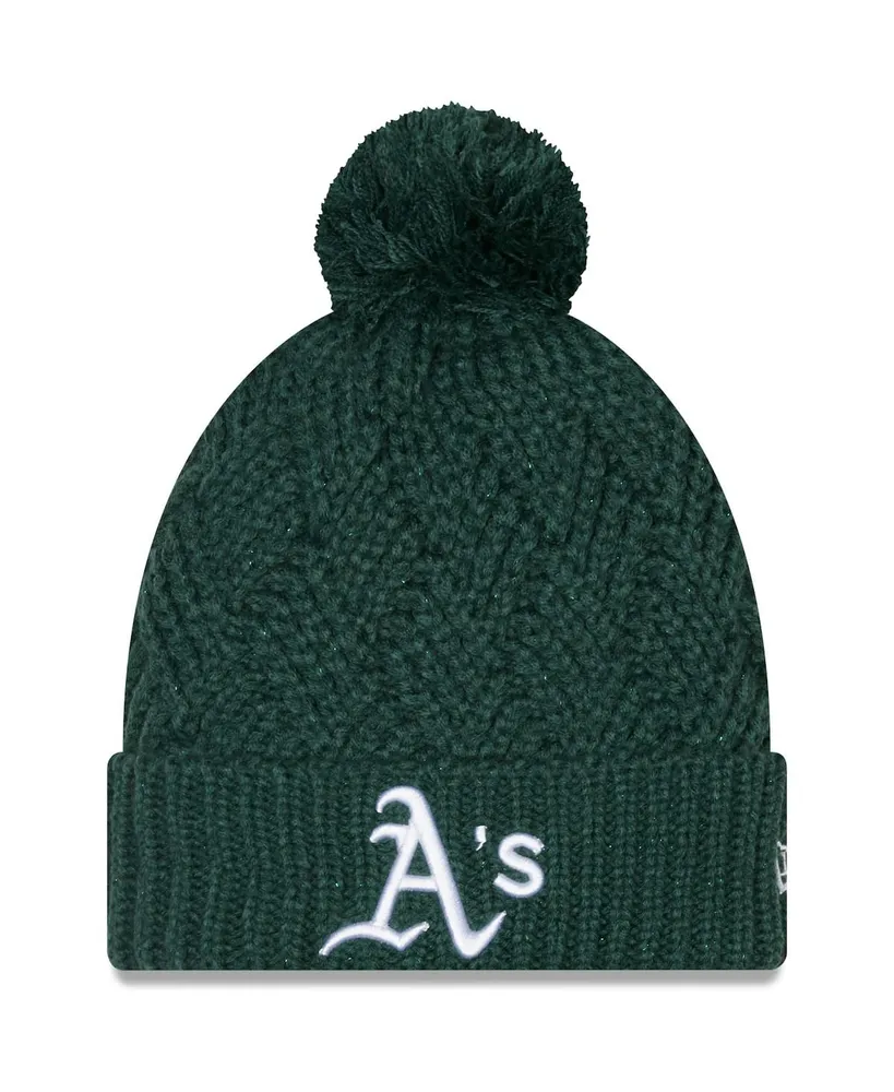 New Era Women's New Era Green Oakland Athletics Brisk Cuffed Knit Hat with  Pom