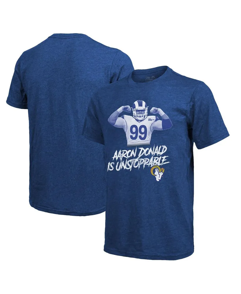 Men's Majestic Aaron Donald Royal Los Angeles Rams Tri-Blend Player T-shirt