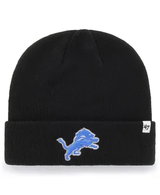 Men's '47 Black Detroit Lions Secondary Basic Cuffed Knit Hat