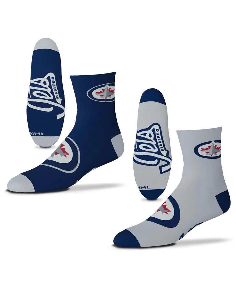 Men's For Bare Feet Winnipeg Jets 2-Pack Team Quarter-Length Socks