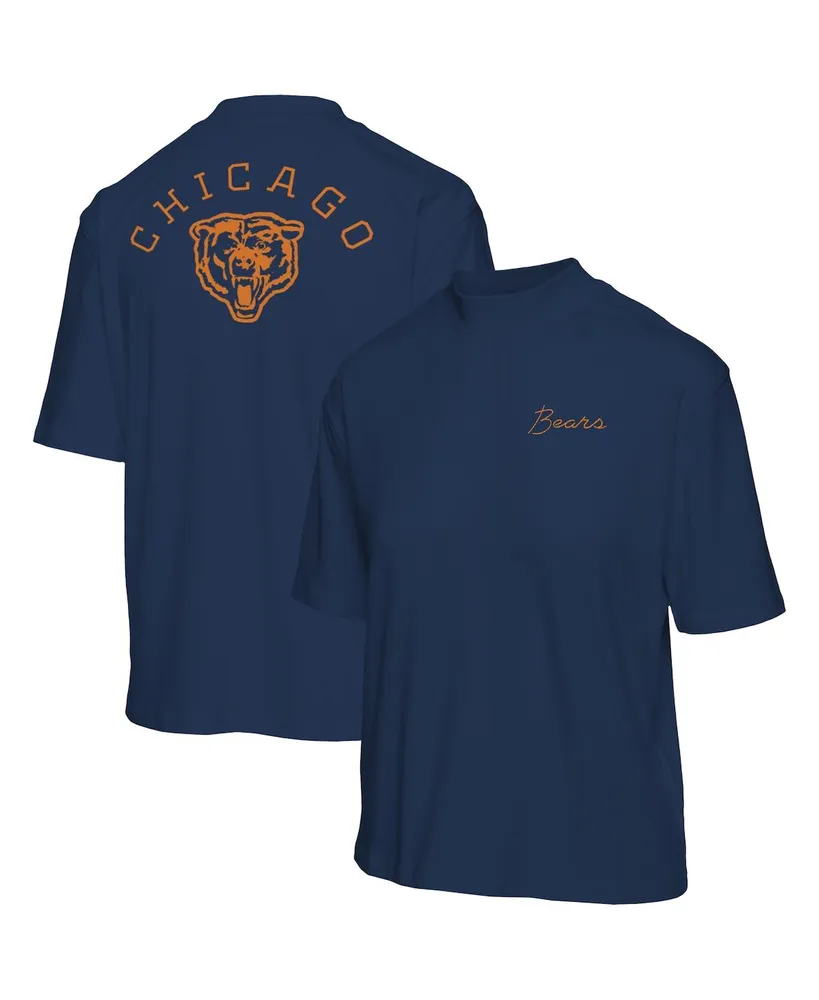 Women's Junk Food Navy Chicago Bears Half-Sleeve Mock Neck T-Shirt