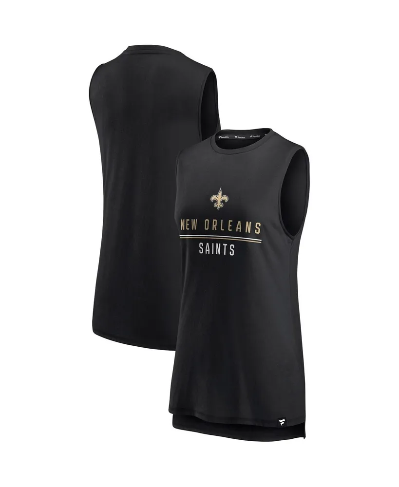 Women's Fanatics Black New Orleans Saints True Contender Tank Top