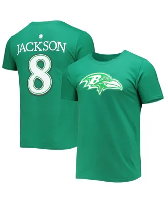 Men's Fanatics Lamar Jackson Green Baltimore Ravens St. Patrick's Day Icon Player T-shirt