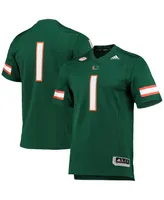 Men's adidas #1 Green Miami Hurricanes Team Premier Football Jersey