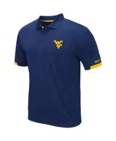 Men's Colosseum Navy West Virginia Mountaineers Logo Santry Polo Shirt