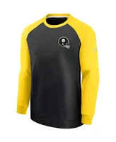 Men's Nike Black, Gold Pittsburgh Steelers Historic Raglan Crew Performance Sweater