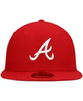 Men's New Era Red Atlanta Braves Logo White 59FIFTY Fitted Hat
