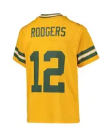 Big Boys Nike Aaron Rodgers Gold Green Bay Packers Inverted Team Game Jersey