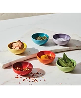 Le Creuset Set of Six Stoneware Multi Color Pinch Bowls