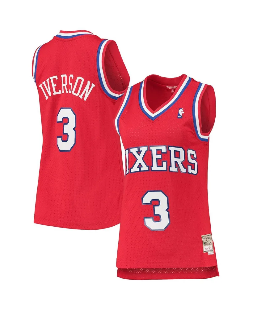 Women's Mitchell & Ness Allen Iverson Red Philadelphia 76ers 2002-03 Hardwood Classics Swingman Jersey