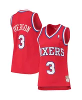 Women's Mitchell & Ness Allen Iverson Red Philadelphia 76ers 2002-03 Hardwood Classics Swingman Jersey