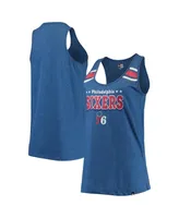 Women's New Era Heathered Royal Philadelphia 76ers Scoop-Neck Racerback Tank Top