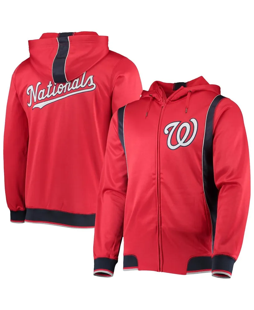 Men's Stitches Red, Navy Washington Nationals Team Full-Zip Hoodie