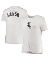 Women's New Era White Chicago Sox Plus 2-Hit Front Knot T-shirt