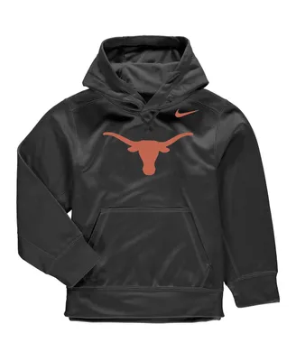 Big Boys Nike Anthracite Texas Longhorns Logo Ko Pullover Performance Hoodie