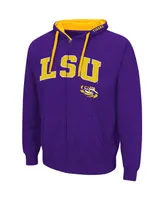 Men's Colosseum Purple Lsu Tigers Big and Tall Full-Zip Hoodie