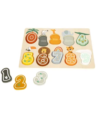 Small Foot Wooden Toys Safari Themed Number Puzzle, 10 Piece