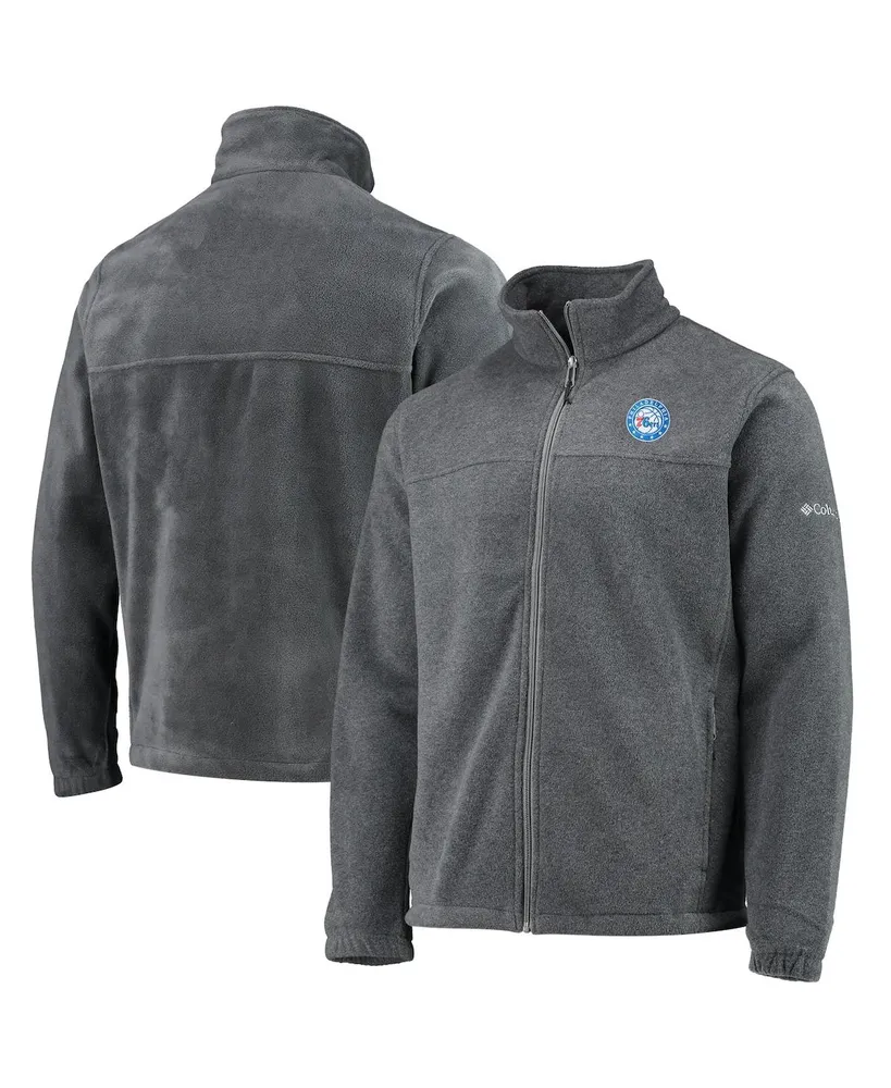 Men's Columbia Philadelphia 76ers Heathered Charcoal Flanker Full-Zip Jacket