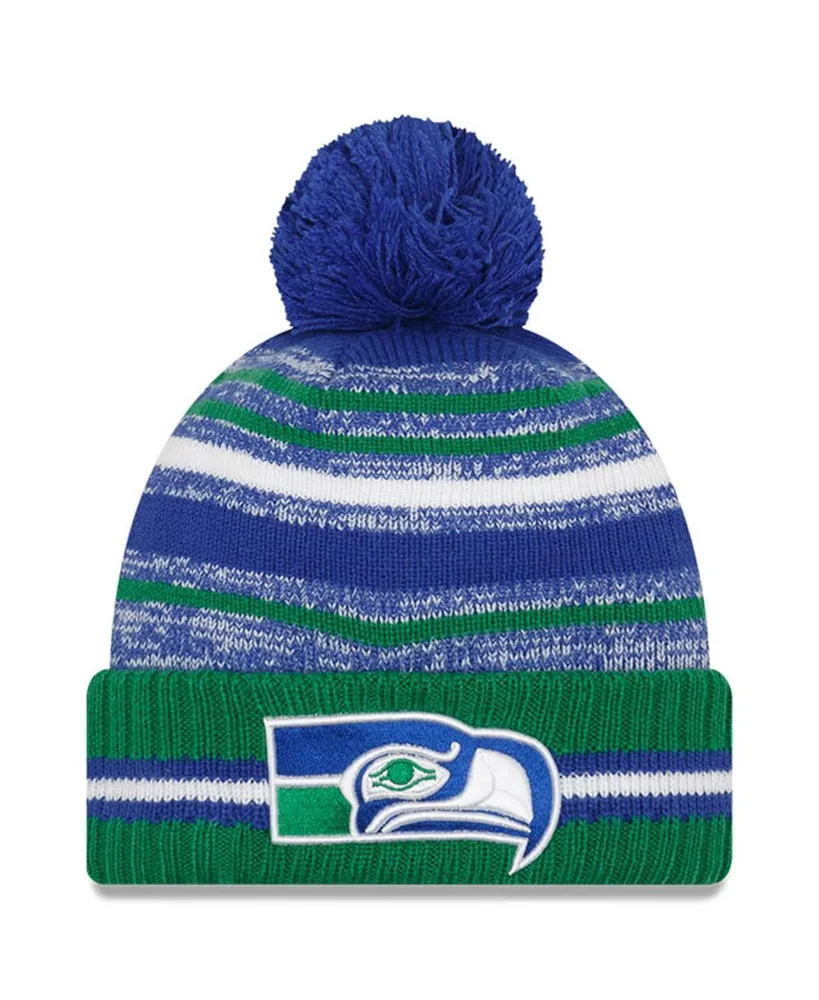 Seattle Seahawks New Era Youth Core Classic Stone Knit Cuffed Hat - Cream