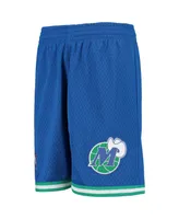 Big Boys Mitchell & Ness Blue Dallas Mavericks Hardwood Classics Swingman Shorts