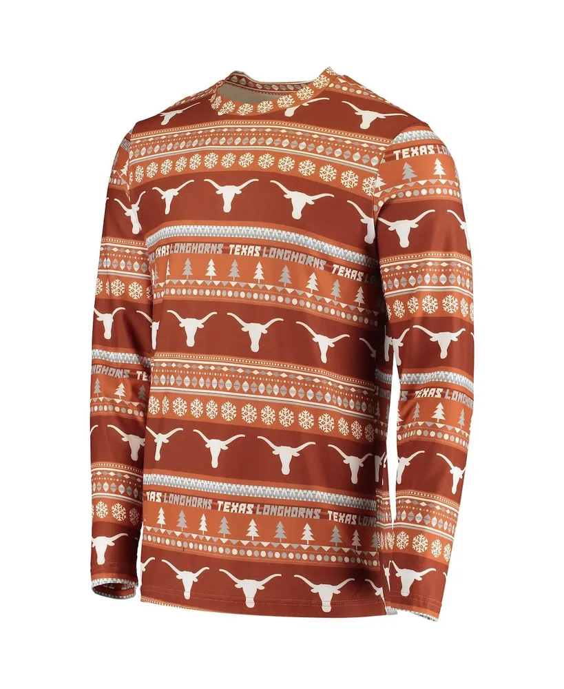 Men's Concepts Sport Texas Orange Texas Longhorns Ugly Sweater Knit Long Sleeve Top and Pant Set