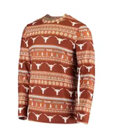 Men's Concepts Sport Texas Orange Texas Longhorns Ugly Sweater Knit Long Sleeve Top and Pant Set