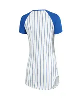 Women's Concepts Sport White Los Angeles Dodgers Vigor Pinstripe Nightshirt