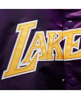 Men's Mitchell & Ness Los Angeles Lakers Big and Tall Hardwood Classics Raglan Satin Full-Snap Jacket