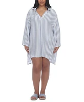 Raviya Plus Striped Tunic Shirt Cover-Up