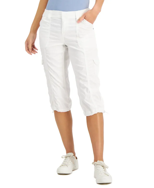 Style & Co Petite Tie-Hem Utility Capri Pants, Created for Macy's - Macy's