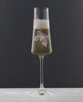JoyJolt Meadow Butterfly Crystal Champagne Flutes, Set of 2