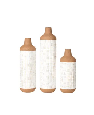 Glitzhome Boho - Farmhouse Decorative Table - Floor Vases, Set of 3