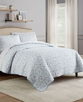 Waverly 3 Piece Traditions Dashing Damask Quilt Set