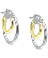 Giani Bernini Double Hoop Earrings in Sterling Silver & 18k Gold-Plate, Created for Macy's