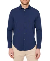 Men's Regular Fit Non-Iron Performance Stretch Solid Button-Down Shirt