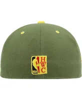 Men's Mitchell & Ness x Lids Olive New Jersey Nets Dusty Nba Draft Hardwood Classics Fitted Hat