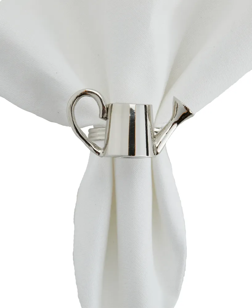 Watering Can Napkin Rings, Set of 8 - Silver