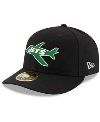 Men's Black New York Jets Omaha Throwback Low Profile 59FIFTY Fitted Hat