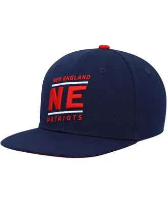 Big Boys Navy New England Patriots Team Code Adjustable Snapback Hat