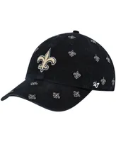 Women's Black New Orleans Saints Confetti Clean Up Adjustable Hat