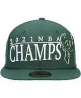 Men's Hunter Green Milwaukee Bucks 2021 Nba Champs Retro Pop Undervisor 59FIFTY Fitted Hat