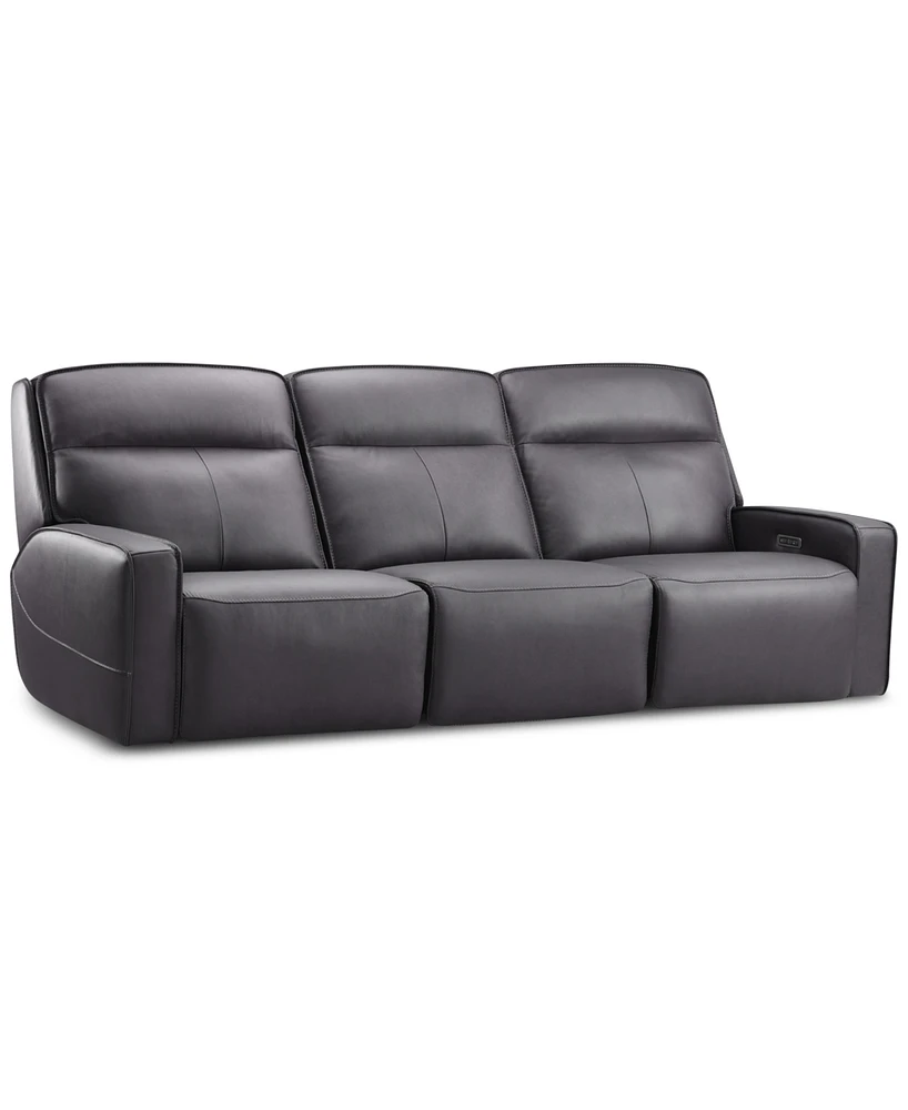 Closeout! Dextan Leather -Pc. Sofa with Power Recliners