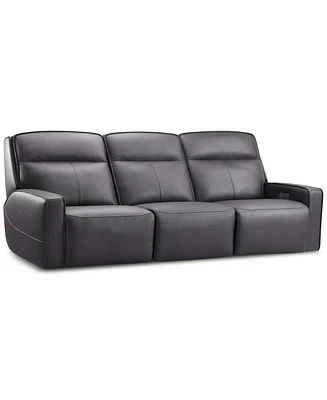 Closeout! Dextan Leather -Pc. Sofa with Power Recliners