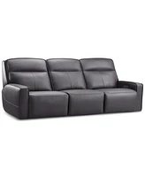 Closeout! Dextan Leather -Pc. Sofa with Power Recliners