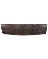 Closeout! Dextan Leather -Pc. Sectional with Power Recliners and 1 Usb Console