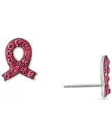 Giani Bernini Pink Crystal Ribbon Earrings in Sterling Silver, Created for Macy's