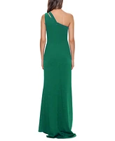 Betsy & Adam One-Shoulder Cutout Gown